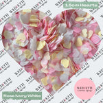 Paper Confetti hearts 1.5cm - Rose Ivory White