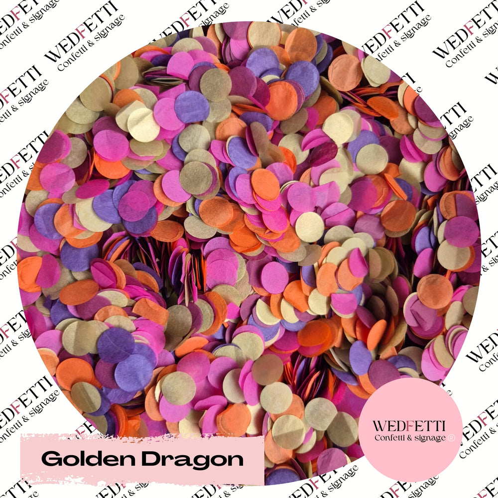Slow falling paper Confetti - Golden Dragon Mix