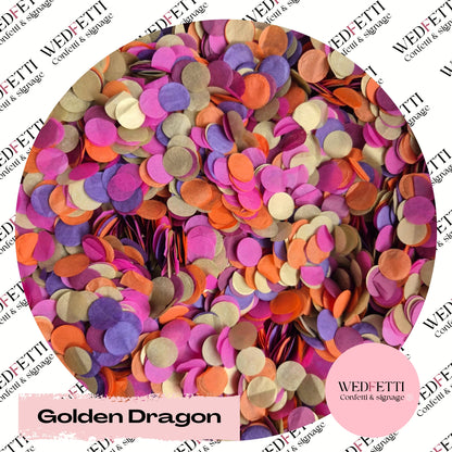 Slow falling paper Confetti - Golden Dragon Mix