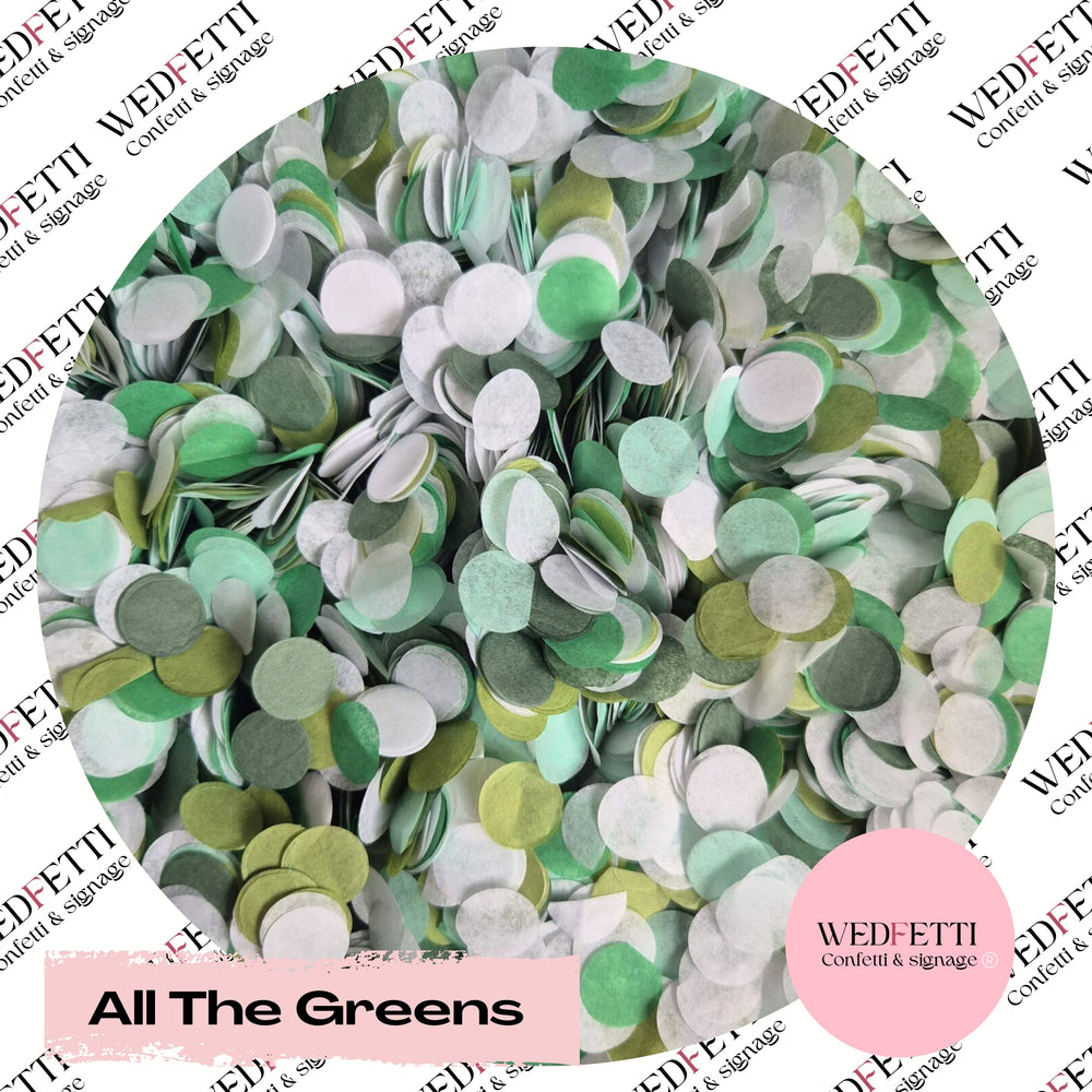 Slow falling paper Confetti - All The Greens