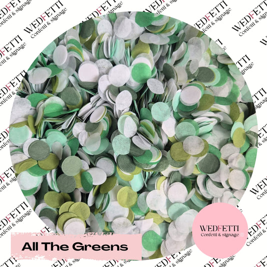 Slow falling paper Confetti - All The Greens