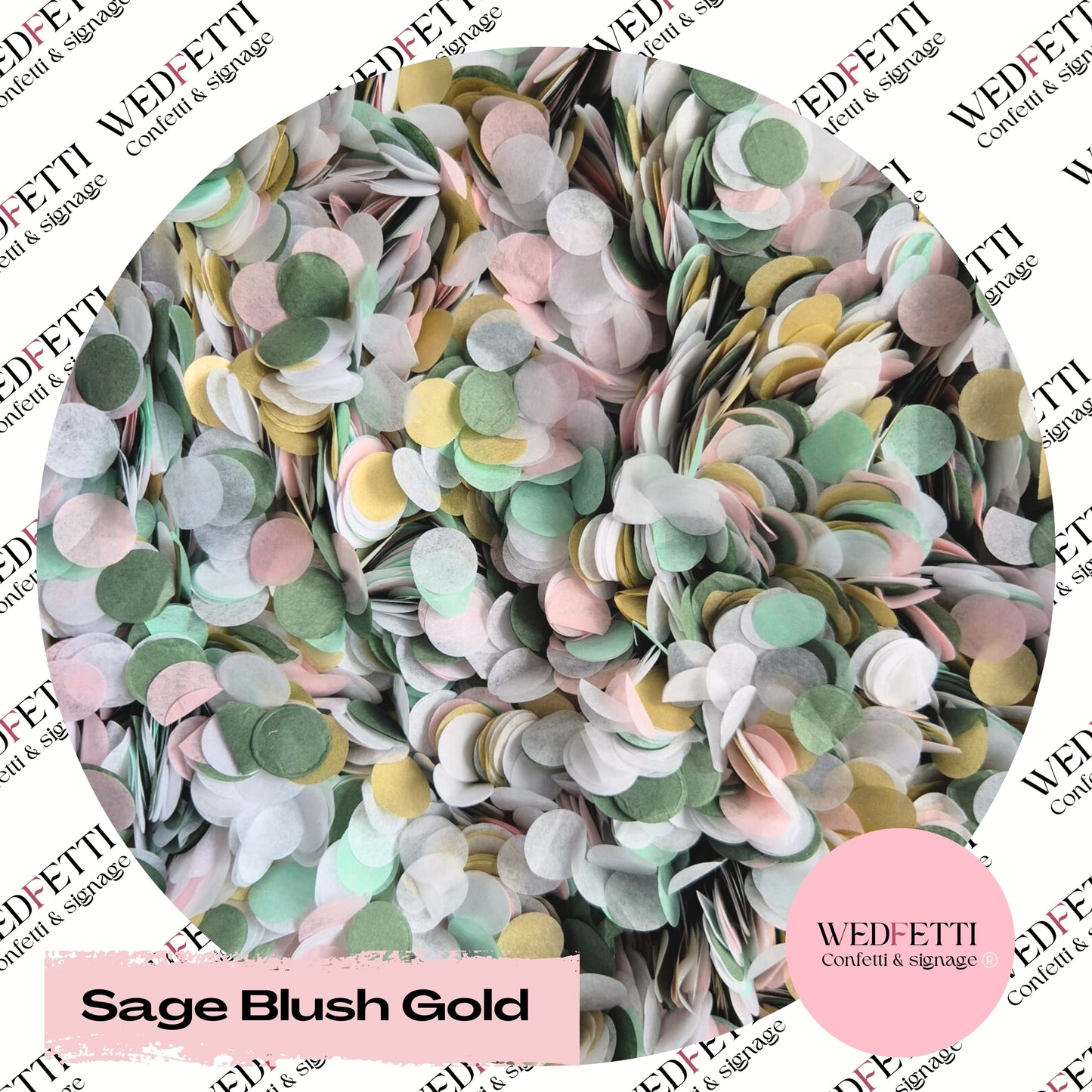 Slow falling paper Confetti - Sage Blush Gold