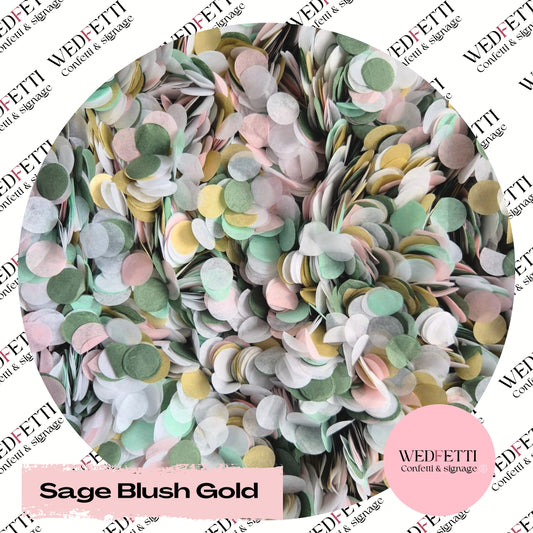 Slow falling paper Confetti - Sage Blush Gold
