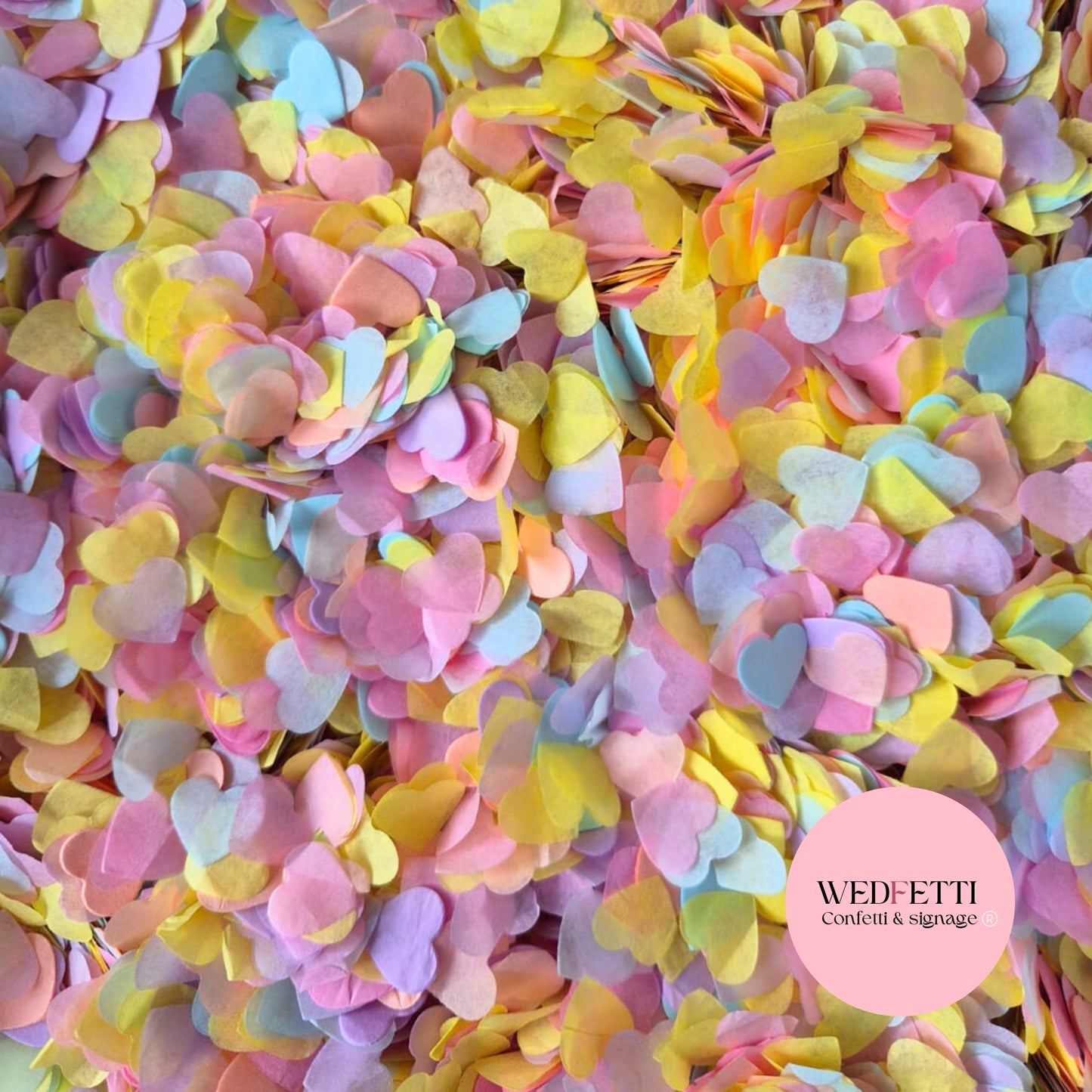 Paper Confetti hearts 1.5cm - Yellow Pastel
