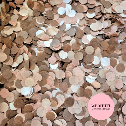 Slow falling shimmering paper Confetti - Chocolate Rose Gold