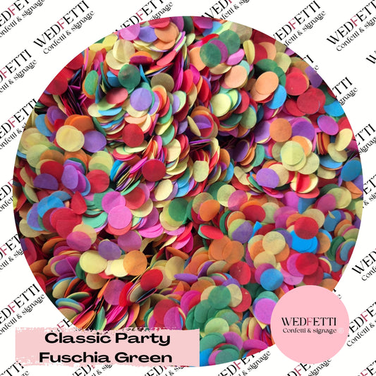 Slow falling paper Confetti - Classic Party+ Fuschia Green