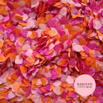 Paper Confetti hearts 1.5cm - Fuschia Orange Pink