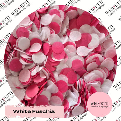 Circles Large 2.5cm Biodegradable - White Fuschia