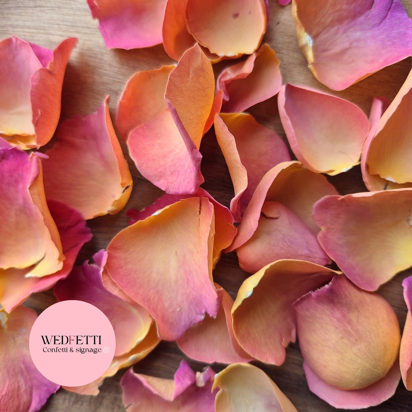SLOW FALLING PETALS Freeze dried Flame Rose petal premium mix
