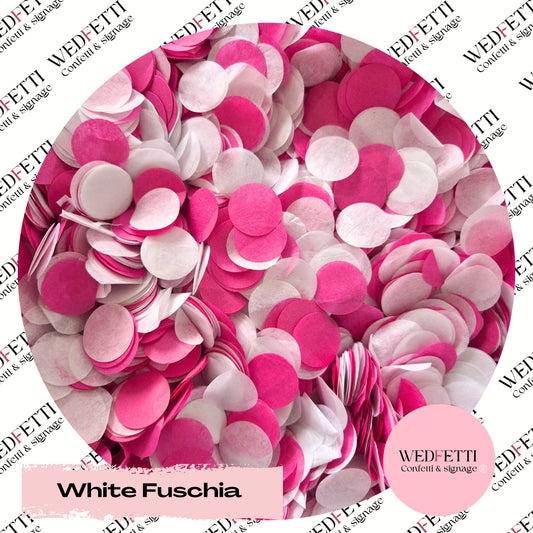 Circles Large 2.5cm Biodegradable - White Fuschia