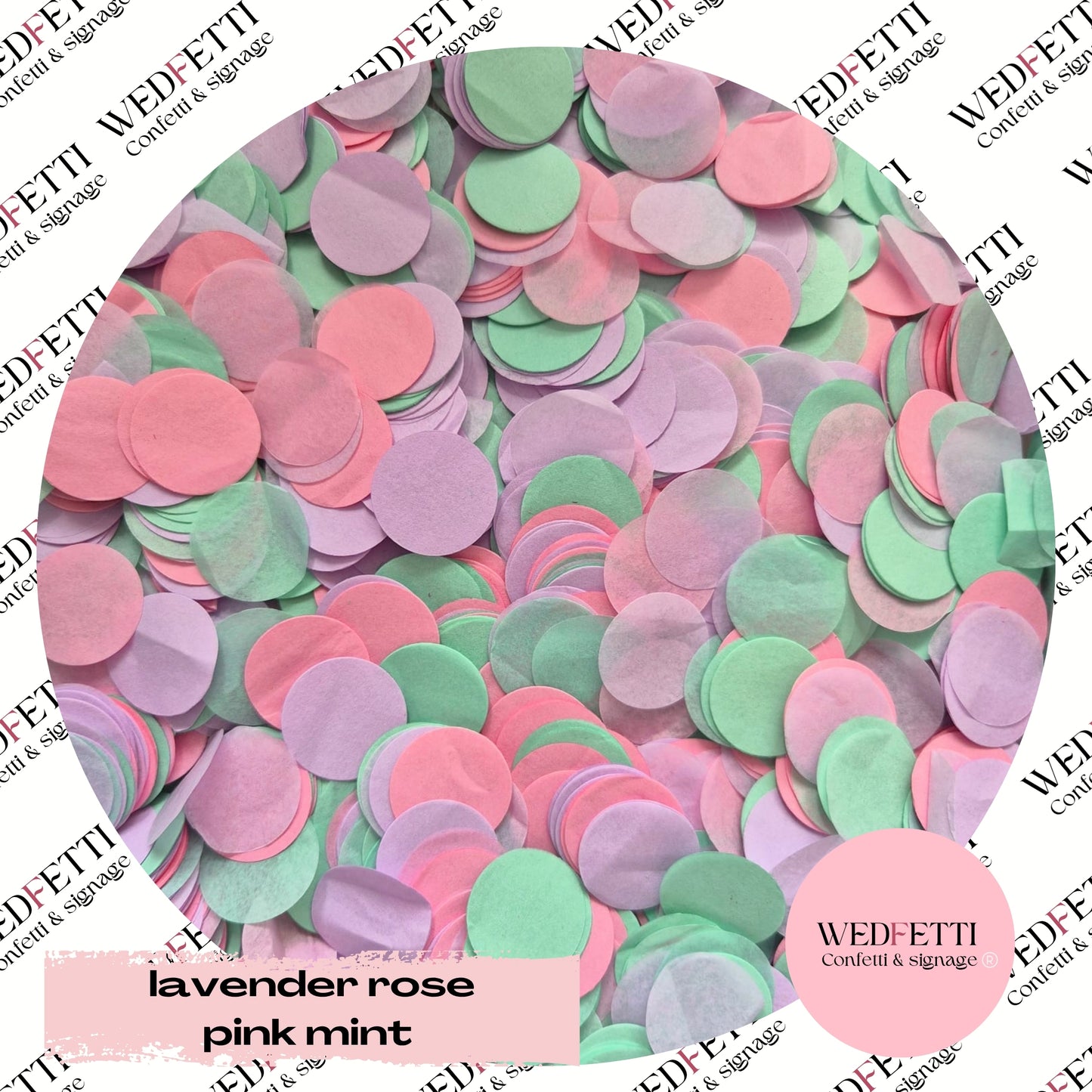 Circles Large 2.5cm Biodegradable - Lavender Rose Pink Mint