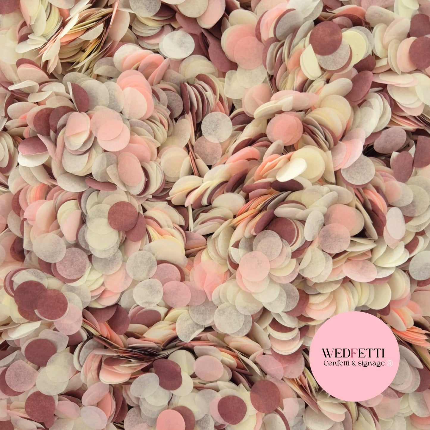 Slow falling paper Confetti - Light Ivory Mahogany Baby Pink