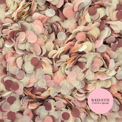 Slow falling paper Confetti - Light Ivory Mahogany Baby Pink