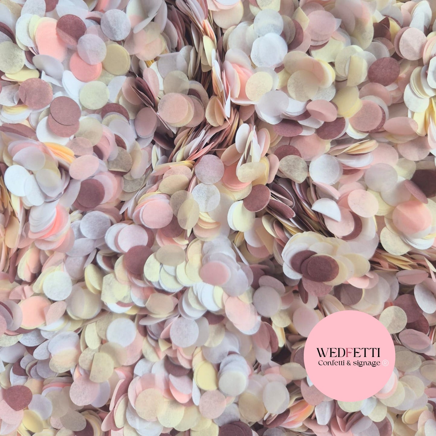 Slow falling paper Confetti - Mahogany Pink Ivory White