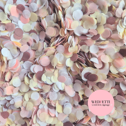Slow falling paper Confetti - Mahogany Pink Ivory White