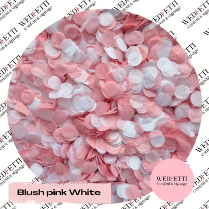 Biodegradable Slow falling paper Confetti - Blush Pink White XL bulk bag 500g