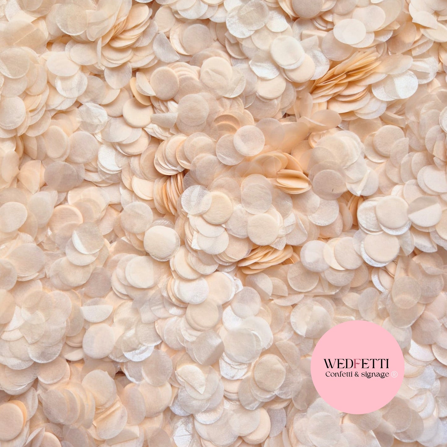 Shimmer Pearl Peach - 1.5cm Biodegradable Circles
