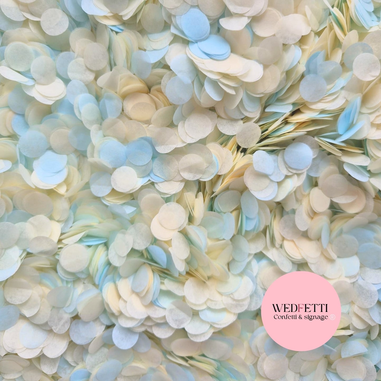 Slow falling paper Confetti - Baby Blue Ivory