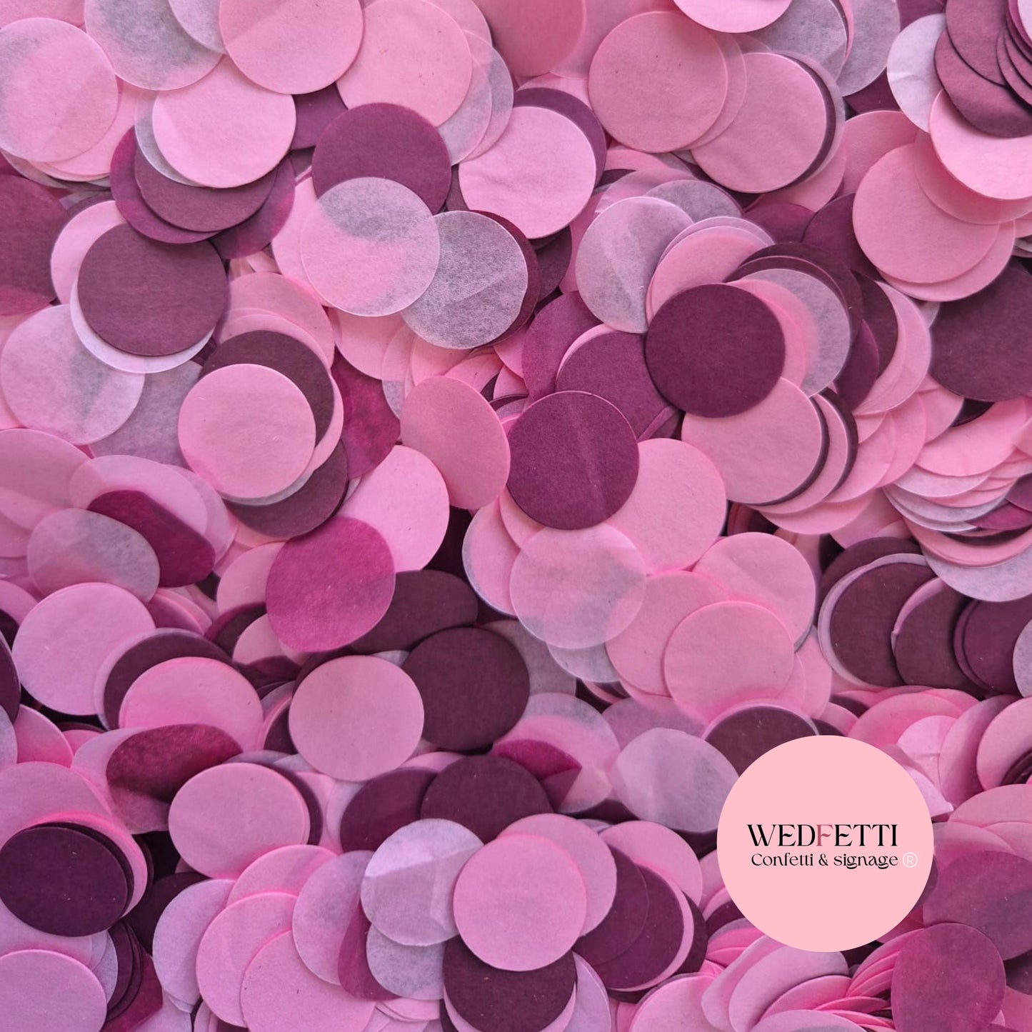 Circles Large 2.5cm Biodegradable - Plum Burgundy Rose Pink