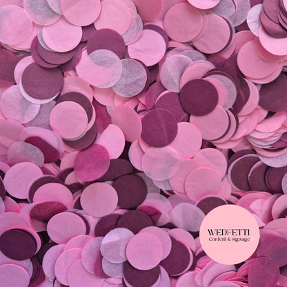 Circles Large 2.5cm Biodegradable - Plum Burgundy Rose Pink