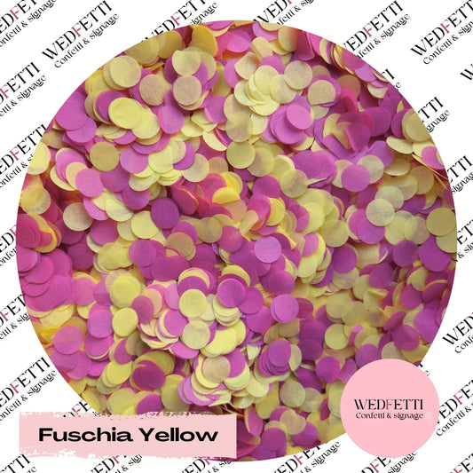 Slow falling paper Confetti - Fuschia Yellow