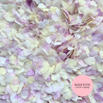 Paper Confetti hearts 1.5cm - Light Ivory Lavender White