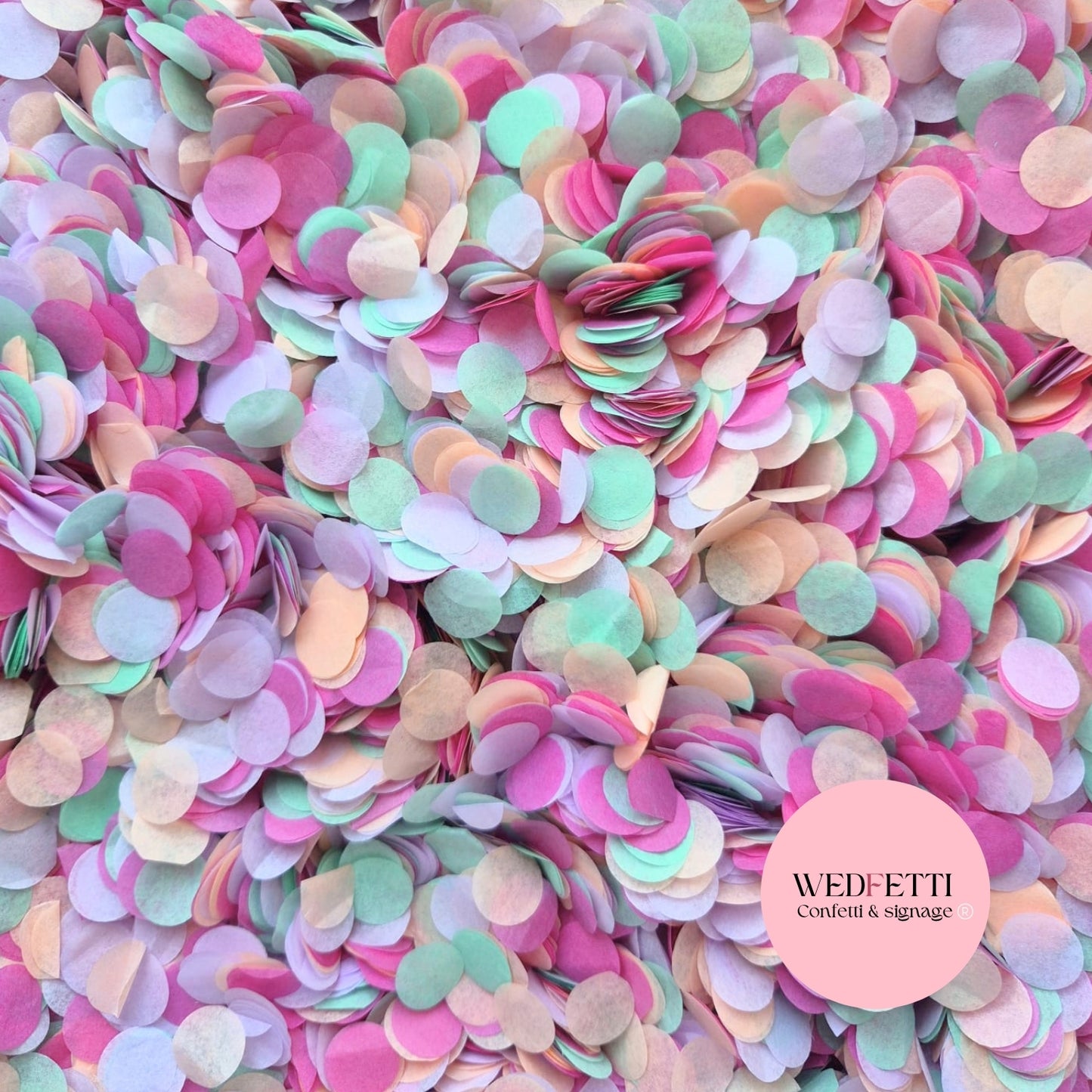 Slow falling paper Confetti - Fuschia Lavender Peach Mint