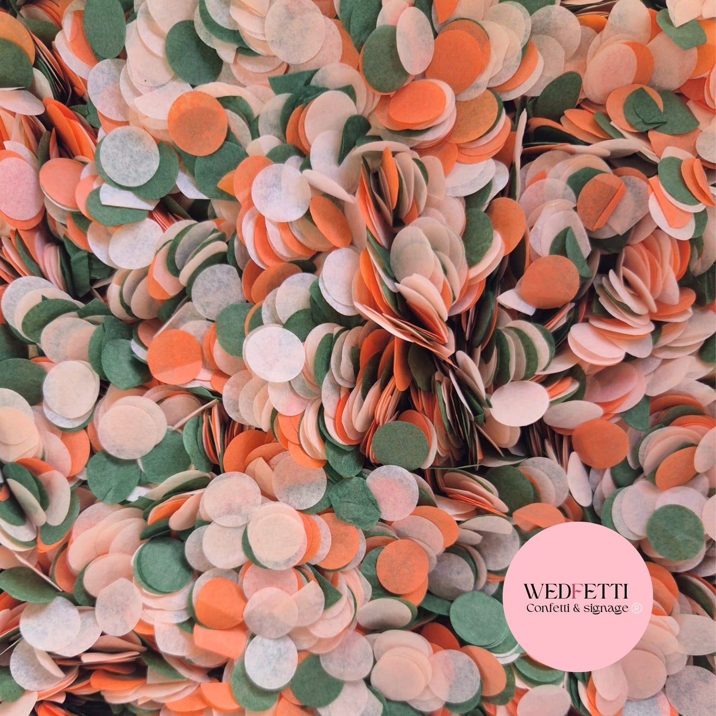 Slow falling paper Confetti - Peach Forest Burning Orange