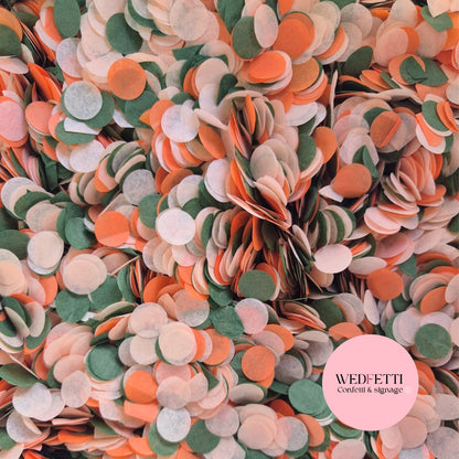 Slow falling paper Confetti - Peach Forest Burning Orange