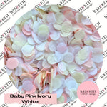 Circles Large 2.5cm Biodegradable - Baby Pink Ivory white