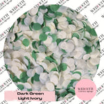 Slow falling paper Confetti - Dark Green Light Ivory