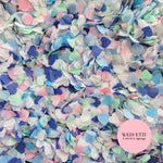 Paper Confetti hearts 1.5cm - 3 Blue Rose Mint White