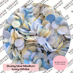 Circles Large 2.5cm Biodegradable - Dusty Blue Medium Ivory White