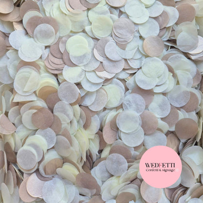 Circles Large 2.5cm Biodegradable - Light Rose Gold Light Ivory