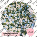 Slow falling paper Confetti - Forest Deep Sage Dusty Blue Ivory