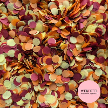 Slow falling paper Confetti - Burgundy Wine Orange Yellow