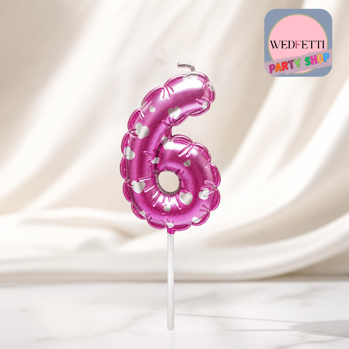 Numbered Balloon style Birthday candles- Pink