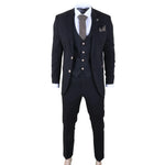 IM32 - Men's Black 3 Piece Tailored Fit Suit