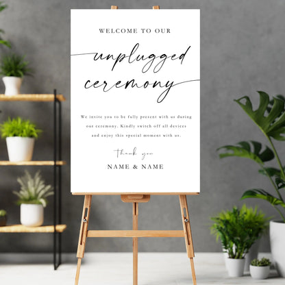 Unplugged ceremony sign WedFetti