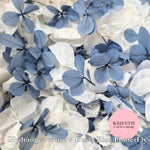 Petal Confetti hydrangea - Dusty Blue FlutterFly + White Hydrangea