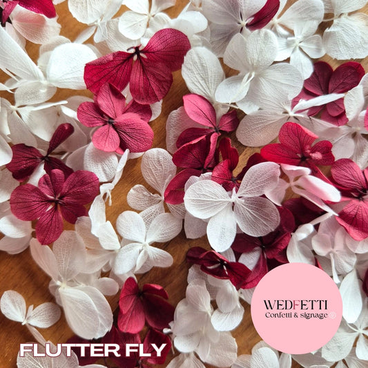 FlutterFly® Petal Confetti - Burgundy White