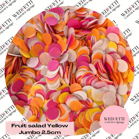 Circles Large 2.5cm Biodegradable - Fruit Salad Yellow