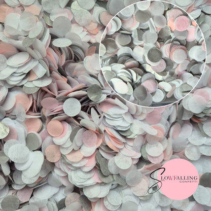 Slow falling paper Confetti - Silver Blush