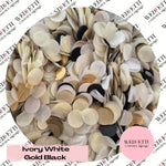 Circles Large 2.5cm Biodegradable - Ivory White Gold Black