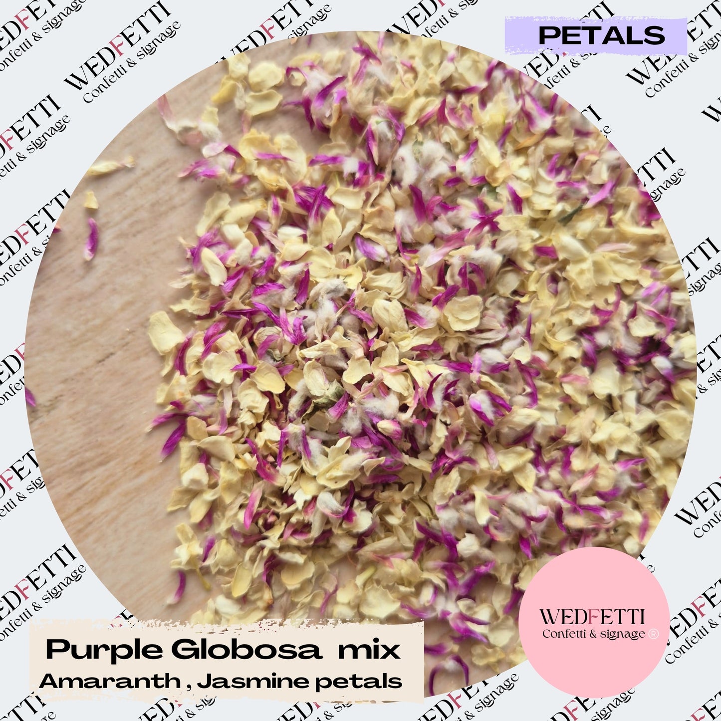 Petal Confetti Purple Globosa mix jasmine petals