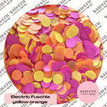 Circles Large 2.5cm Biodegradable - Electric Fuschia yellow orange