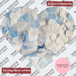 Biodegradable paper Confetti hearts - Dusty Blue white