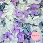 Petal Confetti hydrangea - Lilac,Dusty Blue FlutterFly + White Hydrangea