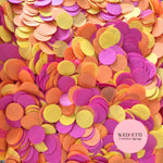 Circles Large 2.5cm Biodegradable - Electric Fuschia yellow orange