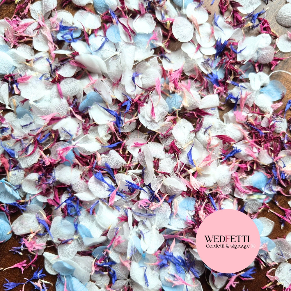 Snow Petal Confetti® - Snow Petals - White Blue & Burgundy Blue pink CF